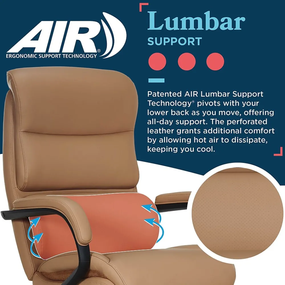 Office Chairs*La-Z-Boy Aberdeen Ergonomic Bonded Leather Swivel Executive Chair, Tan (51545-TAN)