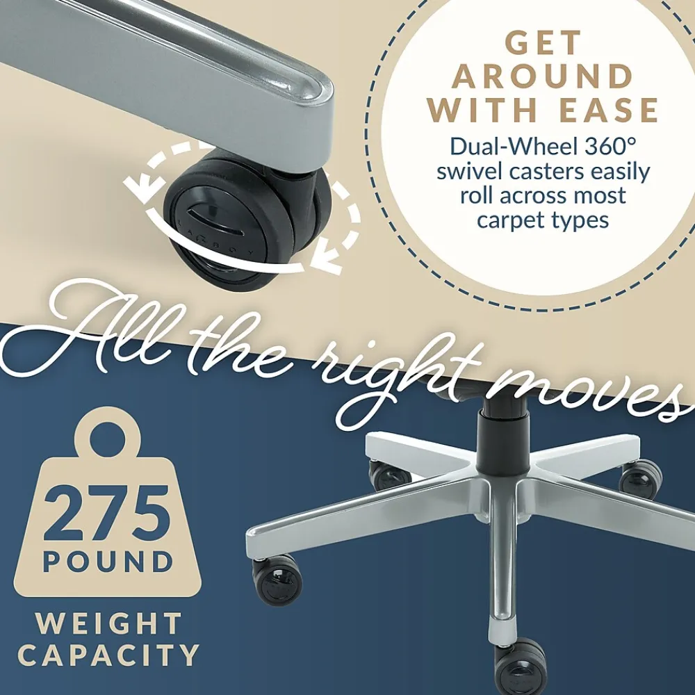 Office Chairs*La-Z-Boy Alton Ergonomic Bonded Leather Swivel Executive Chair, (60029-DS) Blue