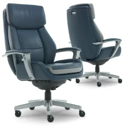 Office Chairs*La-Z-Boy Alton Ergonomic Bonded Leather Swivel Executive Chair, (60029-DS) Blue