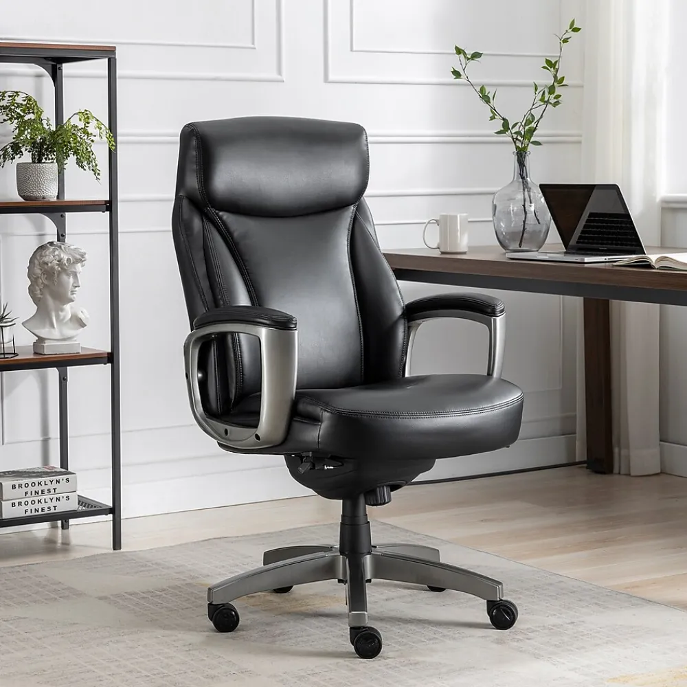 Office Chairs*La-Z-Boy Arcadian Bonded Leather Executive Chair, (60009) Black