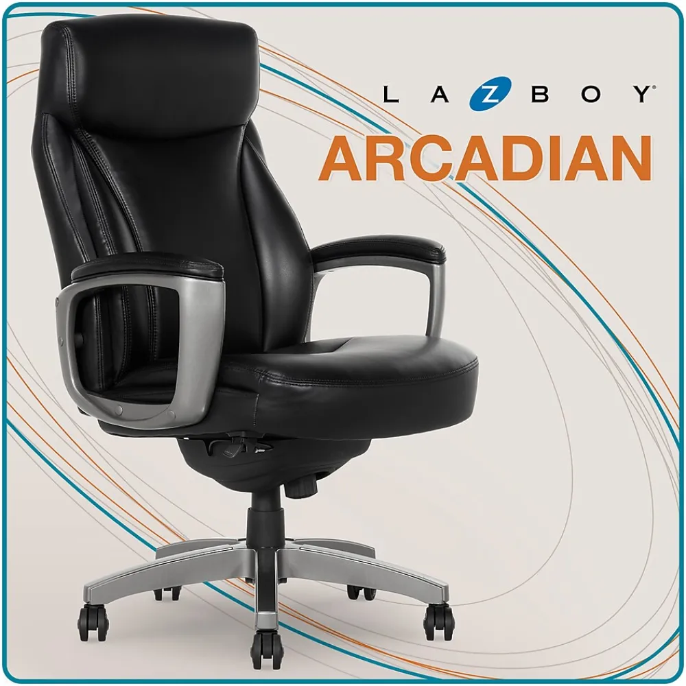 Office Chairs*La-Z-Boy Arcadian Bonded Leather Executive Chair, (60009) Black