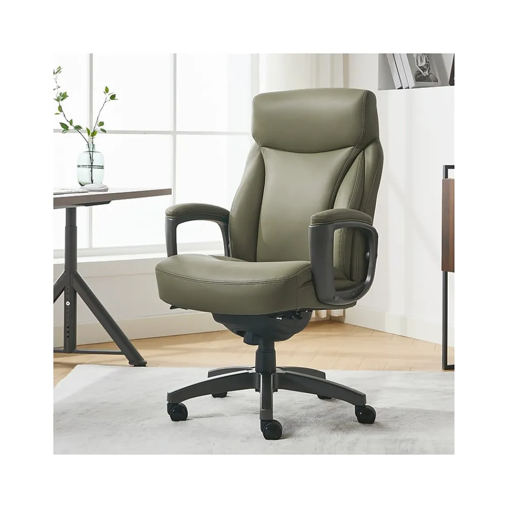 Office Chairs*La-Z-Boy Arcadian Ergonomic Bonded Leather Swivel Executive Chair, Olive (60008-OLV)