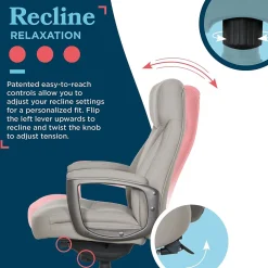 Office Chairs*La-Z-Boy Arcadian Ergonomic Bonded Leather Swivel Executive Chair, Beige (60008-BGE)