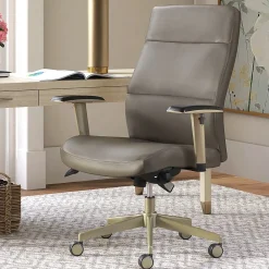 Office Chairs*La-Z-Boy Baylor Ergonomic Faux Leather Swivel Executive Chair, Gray (CHR10085C)