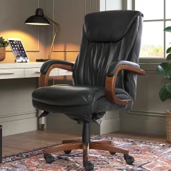 Office Chairs*La-Z-Boy Big & Tall Edmonton Ergonomic Bonded Leather Swivel Executive Chair, Black (45764A)
