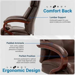 Ergonomic Chairs*La-Z-Boy Bradley Bonded Leather Executive Chair, Roasted Chestnut (44762) Brown