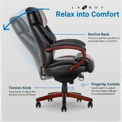 Office Chairs*La-Z-Boy Bradley Bonded Leather Executive Chair, (46089-CC) Black