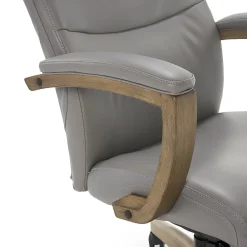 Office Chairs*La-Z-Boy Greyson Ergonomic Bonded Leather Swivel Executive Chair, Gray (CHR10086A)