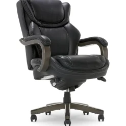 Office Chairs*La-Z-Boy Harnett Ergonomic Faux Leather Swivel Executive Chair, Black (46253A)