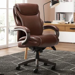 Office Chairs*La-Z-Boy Hyland Ergonomic Faux Leather Swivel Executive Chair, Brown (CHR10044C)