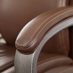 Office Chairs*La-Z-Boy Hyland Ergonomic Faux Leather Swivel Executive Chair, Brown (CHR10044C)
