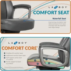 Ergonomic Chairs*La-Z-Boy Leather Executive Chair, (51446) Gray