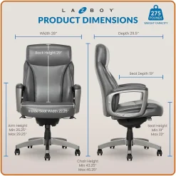 Ergonomic Chairs*La-Z-Boy Leather Executive Chair, (51446) Gray
