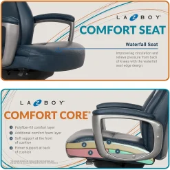 Ergonomic Chairs*La-Z-Boy Leather Executive Chair, (51447) Blue