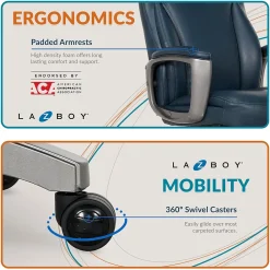 Ergonomic Chairs*La-Z-Boy Leather Executive Chair, (51447) Blue