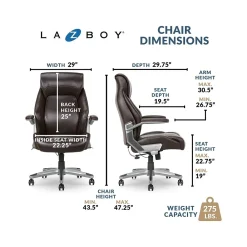 Ergonomic Chairs*La-Z-Boy Meyer Ergonomic Bonded Leather Swivel Executive Chair, (60082-BRN) Brown