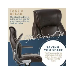 Ergonomic Chairs*La-Z-Boy Meyer Ergonomic Bonded Leather Swivel Executive Chair, (60082-BRN) Brown