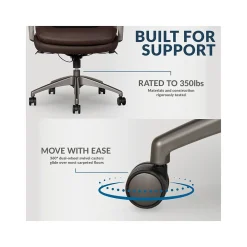 Ergonomic Chairs*La-Z-Boy Nova Ergonomic Polyurethane Swivel Executive Chair, (52372-BRN) Brown