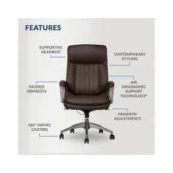 Ergonomic Chairs*La-Z-Boy Nova Ergonomic Polyurethane Swivel Executive Chair, (52372-BRN) Brown