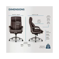 Ergonomic Chairs*La-Z-Boy Nova Ergonomic Polyurethane Swivel Executive Chair, (52372-BRN) Brown