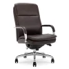 Office Chairs*La-Z-Boy Opus Ergonomic Bonded Leather Swivel Executive Chair, Dark Brown and Chrome (CCHR10015E)