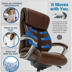 Office Chairs*La-Z-Boy Salerno Ergonomic Bonded Leather Swivel Executive Chair, Brown (45778-BRN)