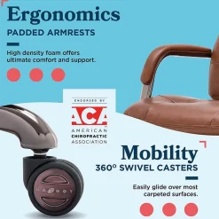 Office Chairs*La-Z-Boy Sonata Ergonomic Bonded Leather Swivel Executive Chair, Cognac and Graphite (CCHR10014C)