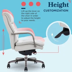 Office Chairs*La-Z-Boy Sonata Ergonomic Bonded Leather Swivel Executive Chair, Gray and Graphite (CCHR10014B)