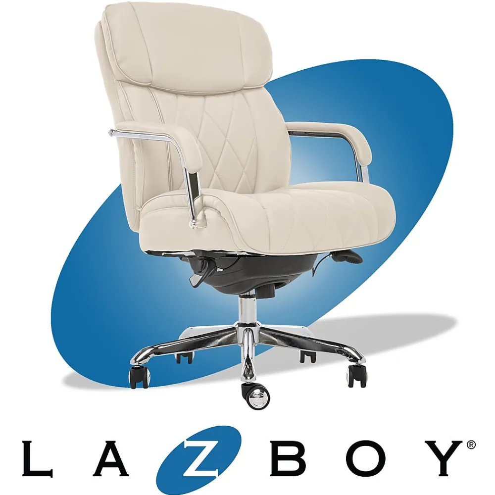 Ergonomic Chairs*La-Z-Boy Sutherland Ergonomic Faux Leather Swivel Computer and Desk Chair, (CHR10048C) Ivory