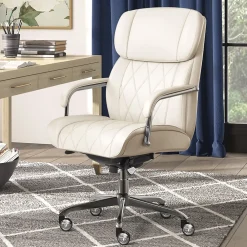 Ergonomic Chairs*La-Z-Boy Sutherland Ergonomic Faux Leather Swivel Computer and Desk Chair, (CHR10048C) Ivory