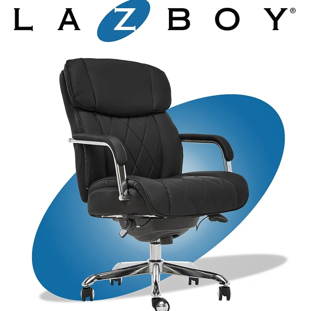 Ergonomic Chairs*La-Z-Boy Sutherland Ergonomic Faux Leather Swivel Computer and Desk Chair, (CHR10048A) Black