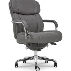Ergonomic Chairs*La-Z-Boy Sutherland Ergonomic Faux Leather Swivel Computer and Desk Chair, (CHR10048B) Gray