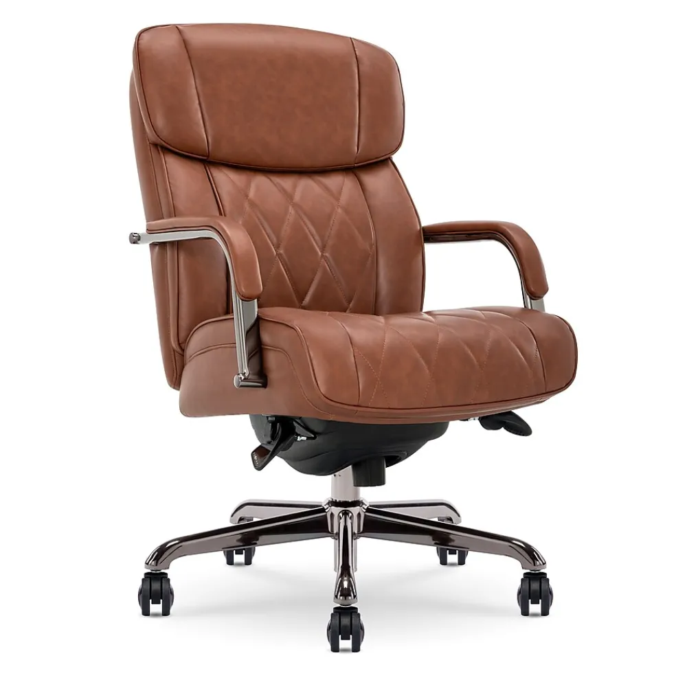 Office Chairs*La-Z-Boy Symphony Ergonomic Bonded Leather Swivel Executive Chair, Cognac and Graphite (CCHR10013C)