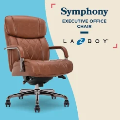 Office Chairs*La-Z-Boy Symphony Ergonomic Bonded Leather Swivel Executive Chair, Cognac and Graphite (CCHR10013C)