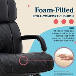 Office Chairs*La-Z-Boy Symphony Ergonomic Bonded Leather Swivel Executive Chair, Black and Graphite (CCHR10013E)