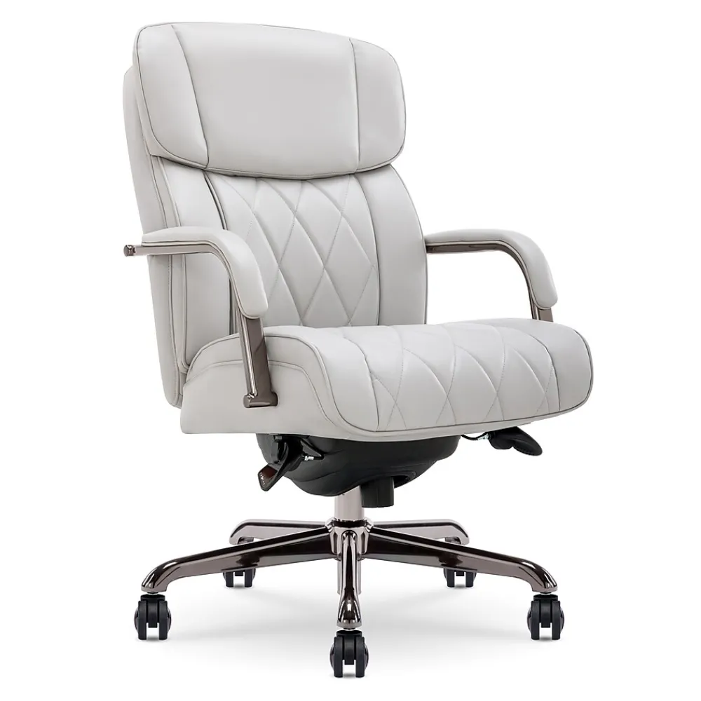 Office Chairs*La-Z-Boy Symphony Ergonomic Bonded Leather Swivel Executive Chair, Gray and Graphite (CCHR10013B)