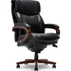 Office Chairs*La-Z-Boy Trafford Ergonomic Bonded Leather Swivel Executive Chair, Black (45782A)
