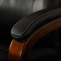 Office Chairs*La-Z-Boy Trafford Ergonomic Bonded Leather Swivel Executive Chair, Black (45782A)