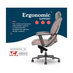 Office Chairs*La-Z-Boy Vannes Ergonomic Polyurethane Swivel Executive Chair, Gray (60101-GRY)