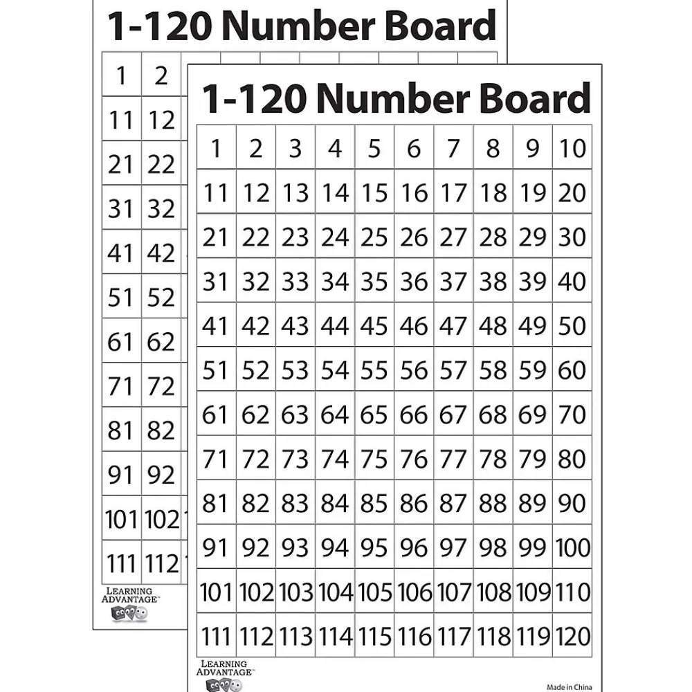 Dry Erase*Learning Advantage 1-120 Number Dry Erase Boards, 10 Per Set, 2 Sets (CTU7289-2)