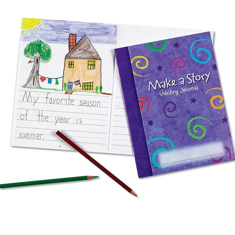 Journals|Learning Resources Make a Story Writing Hardcover Journal, 7" x 9", Purple, 10/Set (LER3469)
