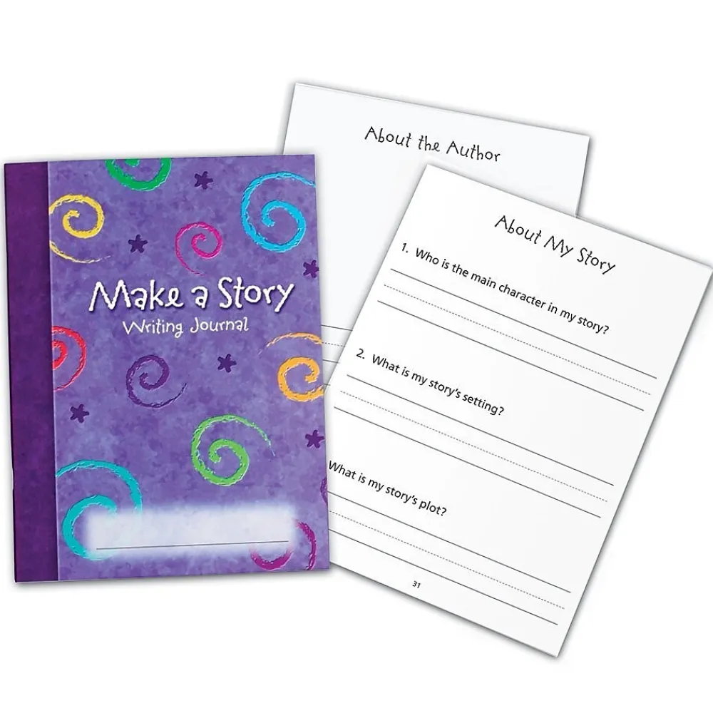 Journals|Learning Resources Make a Story Writing Hardcover Journal, 7" x 9", Purple, 10/Set (LER3469)