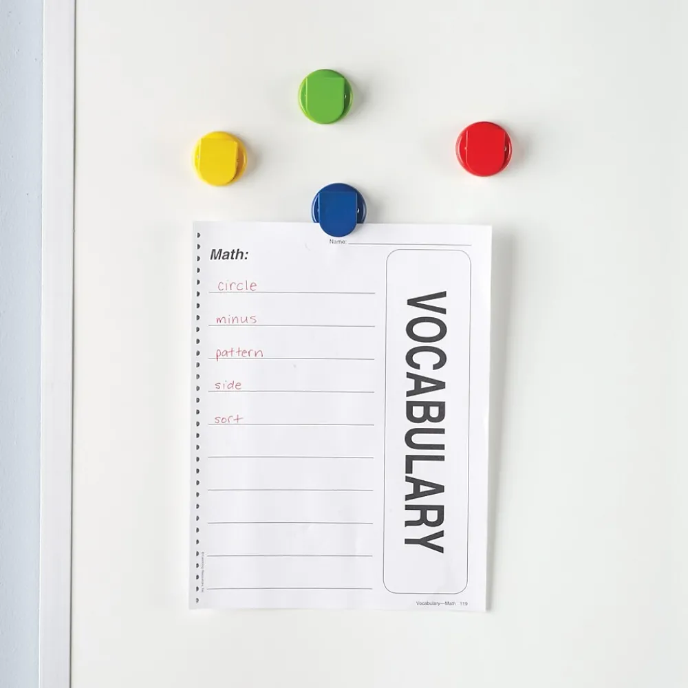 Clips & Fasteners|Learning Resources Super Strong Magnetic Clips 1.5" in Diameter, Assorted, Pack of 4 (LER2692)