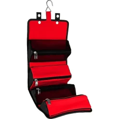 5" Faux Leather Travel Organizer, Water Resistant, Red Black (LENLEA025)<Lencca Discount