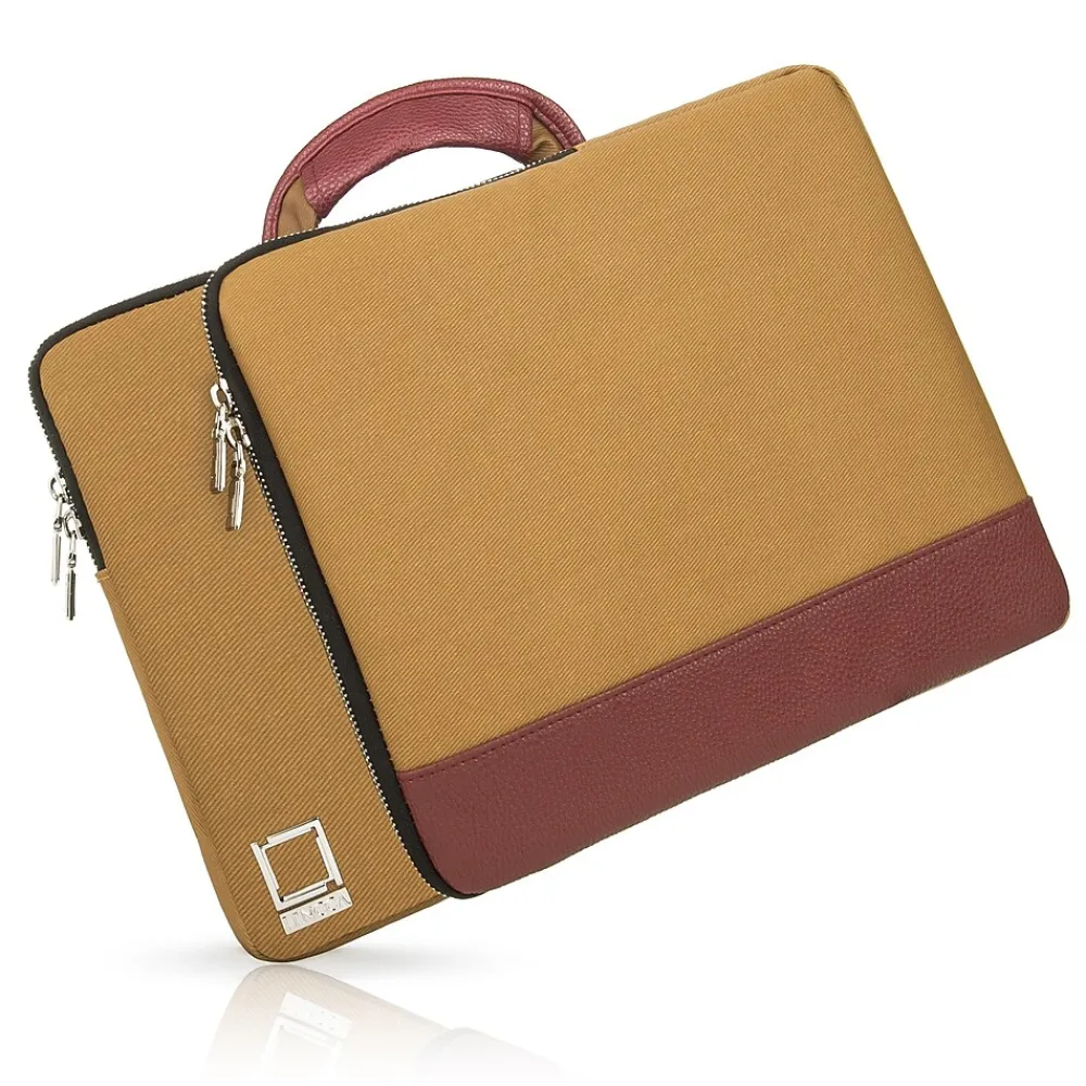 Laptop Sleeve Briefcase fits 13.3 Inch Laptop, Tan Brown (PT_LENLEA503_13)<Lencca Hot