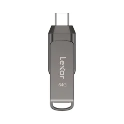 Lexar JumpDrive D400 Dual 64GB USB 3.1 Flash Drive, Titanium (LJDD400-64G-BNU)