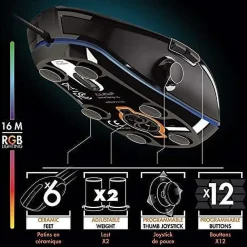 Discount Lexip Alpha Ergonomic Optical Gaming Mouse, Black (JVAPCM00446)