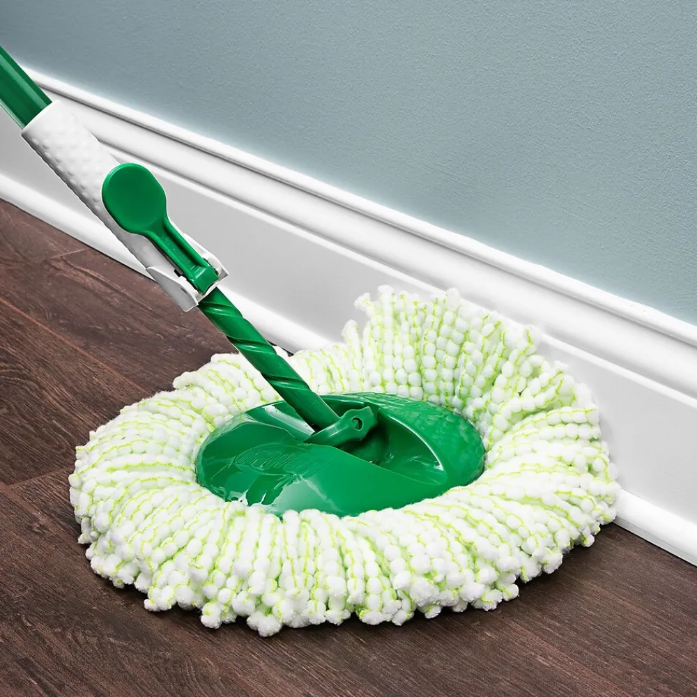 Tornado Microfiber Spin Mop & Bucket, Green/White (1283001)<Libman Clearance