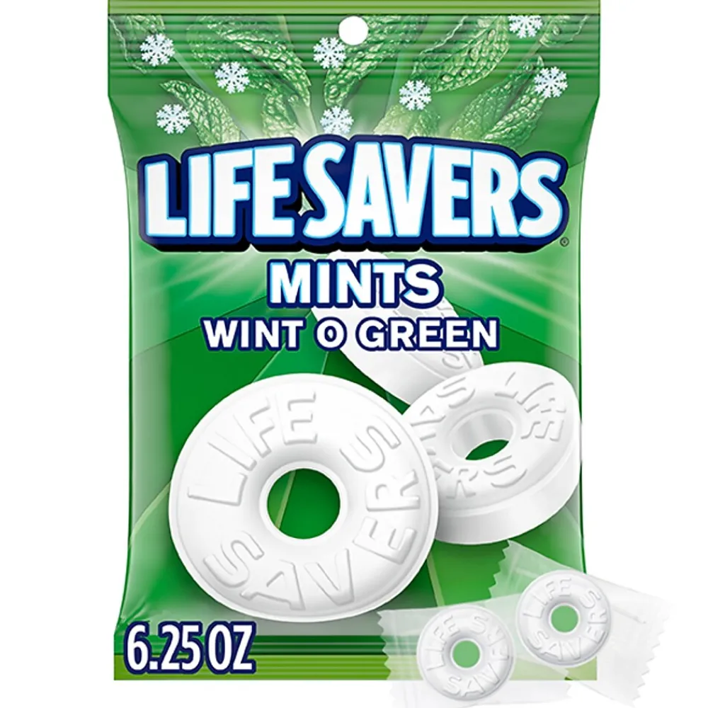 LifeSavers Life Savers Wint O Green Mints Candy Bag, 6.25 oz (NFG885041)