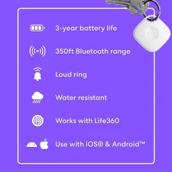 Life360 Tile Mate Slim Bluetooth Tracker, White (RE-60021)<Tile by Life360 Discount